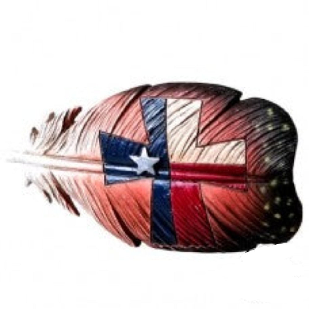 Rustic Texas State Flag Hat Feather 