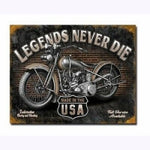 Legends Never Die 8 x 12 Tin Sign