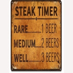 Steak Timer 8 x 12 Tin Sign