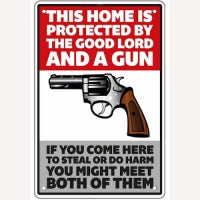 This Home Protected 8 x 12 Tin Sign