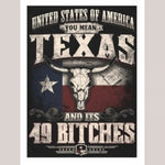 Texas and It's 49 Bitches 12 x 16 Tin Sign