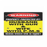 Husband with Gun 8 x 12 Tin Sign