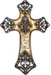 Fleur De Lis God Bless Our Home Wall Cross