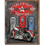 1556 Last Stop Gasoline Tin Sign