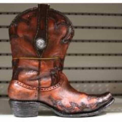 Red Cowboy Boot Vase