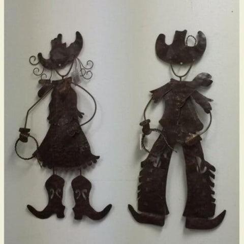 Cowboy & Cowgirl Metal Wall Décor