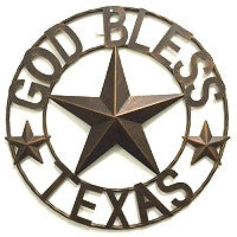 18" God Bless Texas with Star in Rope