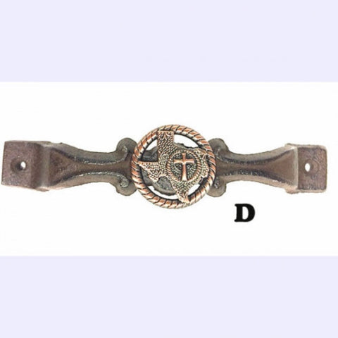 Texas Cross Copper Concho Cast Iron Handle