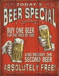 2186 Today'S Beer Special Tin Sign