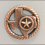 Copper Texas Map with Star Concho