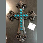 Blue Crystal Cast Iron Cross