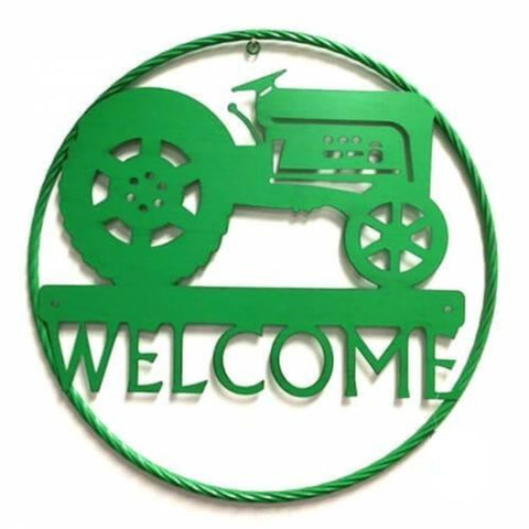 Metal Tractor Welcome Wall Décor