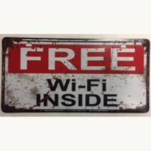 Free Wi-Fi ~ Tin Sign License Plate