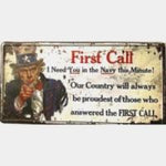 First Call ~ Tin Sign License Plate