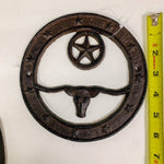 Longhorn Star Cast Iron Plaque