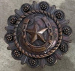 Copper Star Horseshoe Concho Drawer Pull