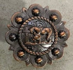 Copper Praying Cowboy Drawer Pull