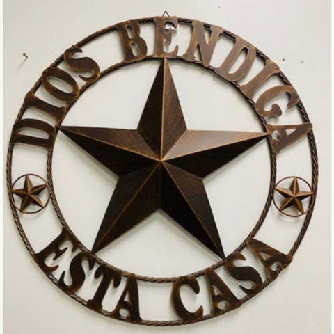 31" Dios Bendiga Esta Casa Star with Double Rope