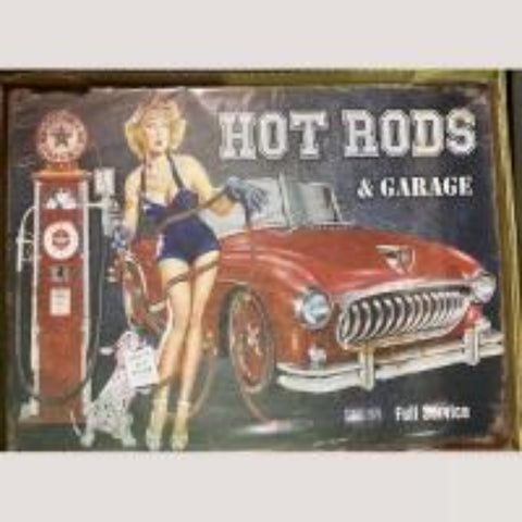 Hot Rods 12 x 16 Tin Sign