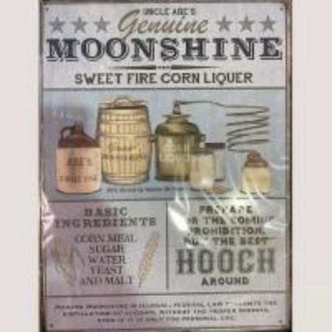 Moonshine 12 x 16 Tin Sign