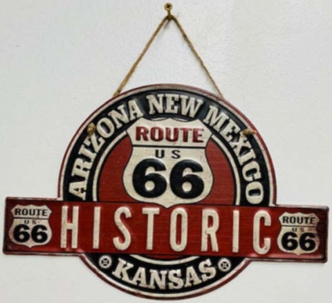 Historic Route 66 Metal Sign