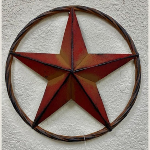 16" Metal Red Rustic Star