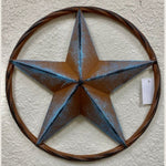 16" Metal Blue Rustic Star