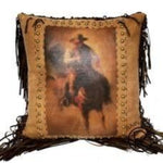 Cowboy on Horse Printed Pillow