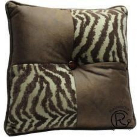 Square Turquoise Zebra Pillow