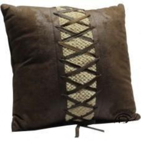 El Dorado Leather Laced Pillow