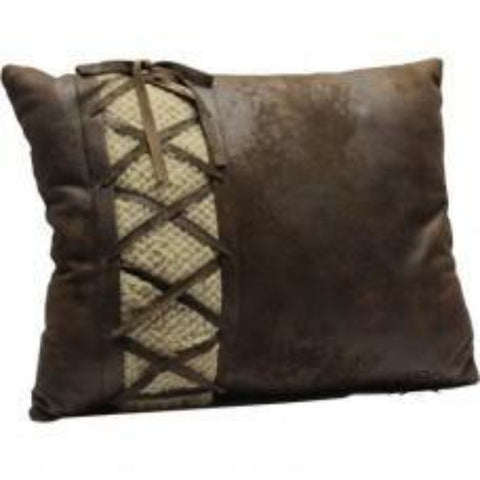 El Dorado Leather Laced Side Pillow