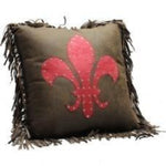 Burgundy Fleur De Lis Pillow