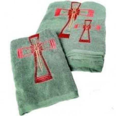 Cross 3 Piece Towel Set - Turquoise