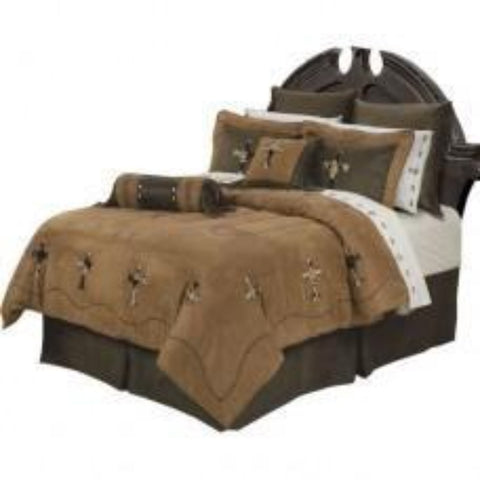 Twin Cowhide Cross Twin 4 Piece Set