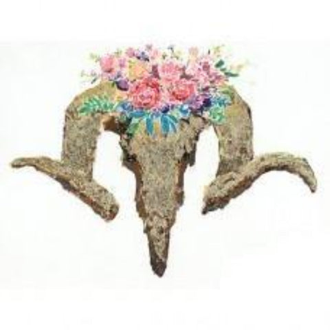 Gold Ram with Flower Canvas