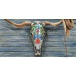 Cow Skull with Hat Canvas