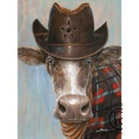 Cow with Hat Canvas