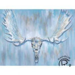 Elk Skull Blue Canvas
