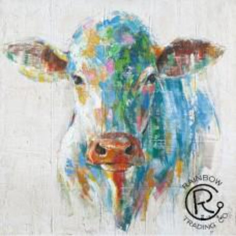 Colorful Cow Canvas