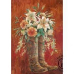 Brown Boot Flower Canvas