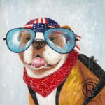 Bulldog with Sunglass Canvas