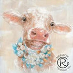 Cow with Flower Necklace Canvas