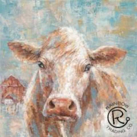 Cow with Barn Canvas