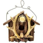 Antler with Cabin Birdhouse