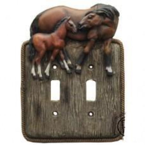 Three Horses Double Switch Cover