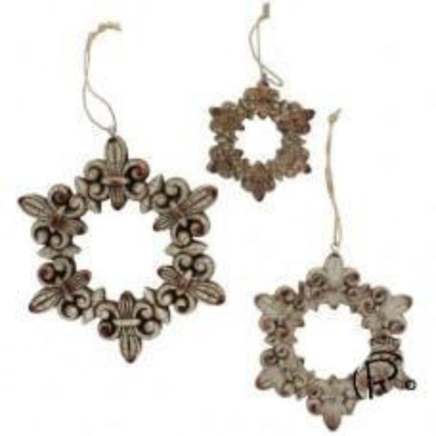 Fleur De Lis Wreath 3 Piece Set Ornament