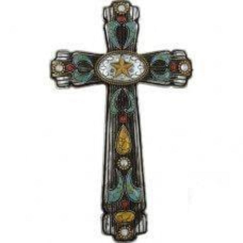 Turquoise with Star Wall Cross