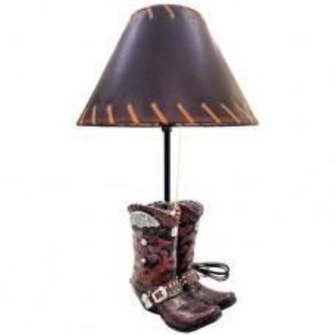 Leather Boot Lamp with Shade