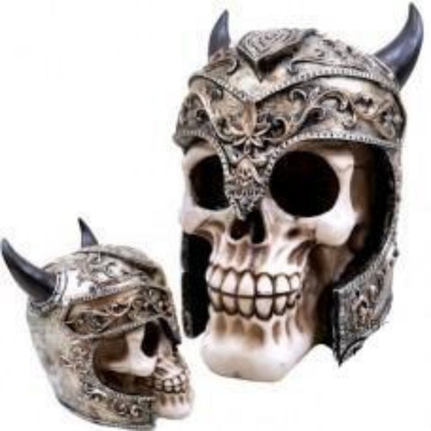 Skull with Helmet Figurine