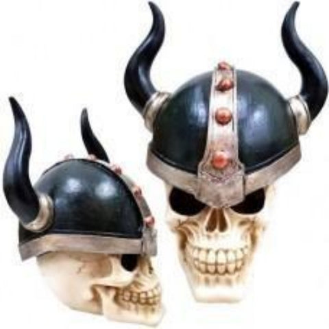 Skull with Black Hat & Horn Figurine